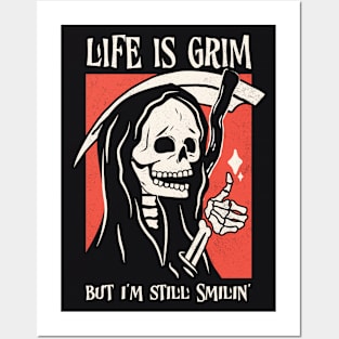Life Is Grim Funny Grim Reaper Punny Posters and Art